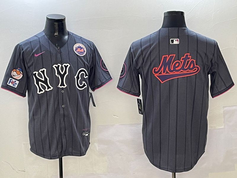 Men New York Mets Blank Black City Edition 2025 Nike MLB Jersey style 7